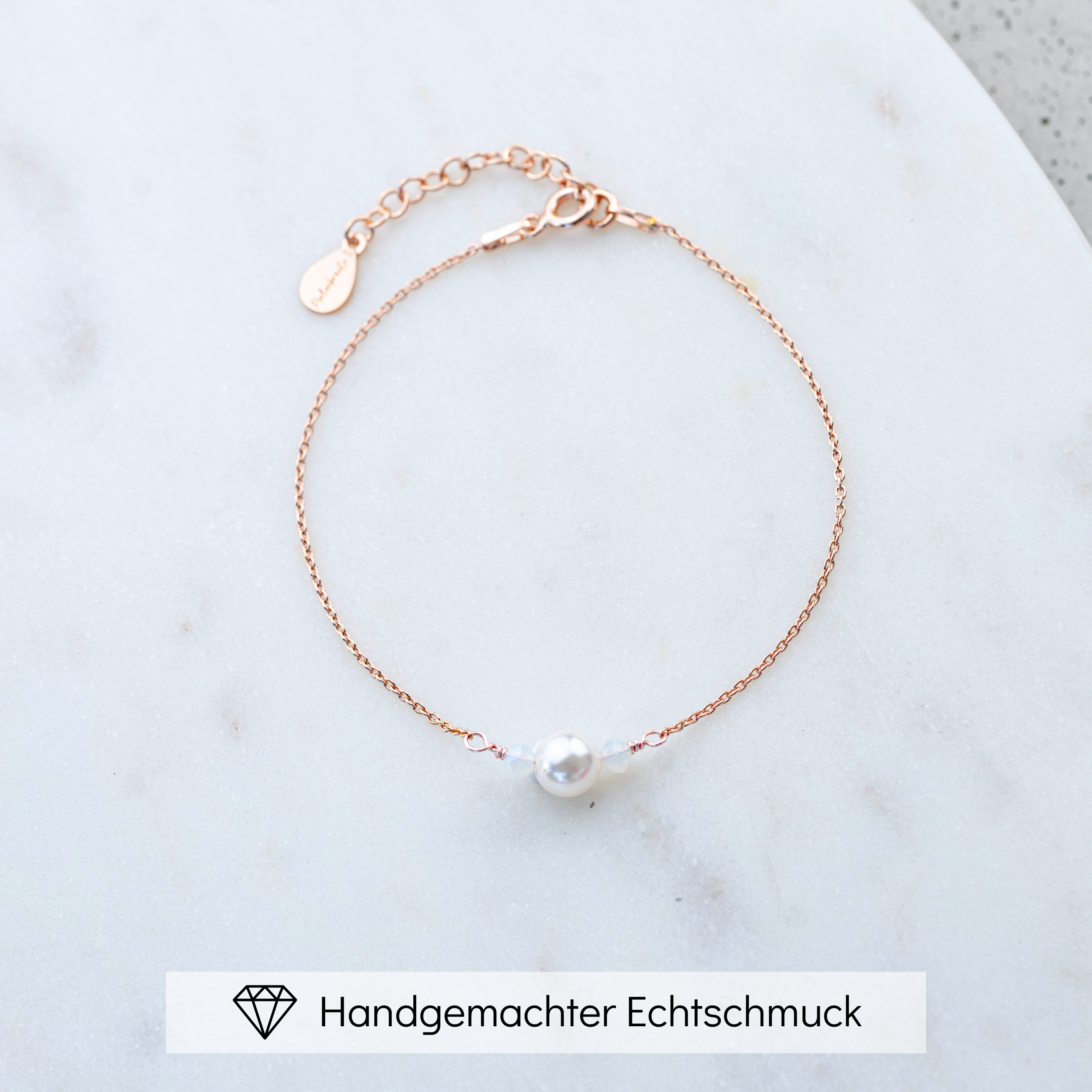 Perlenbräute Ari Armband Gold Perlen 16-19cm Trauzeugin