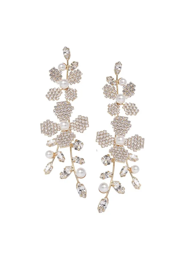 Elizabeth Bower June Pearlette Ohrringe Gold Stecker 92 mm