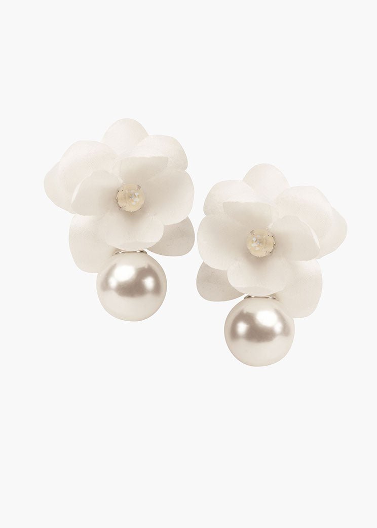 Elizabeth Bower Organna Ohrstecker Rhodium Ivory Perle