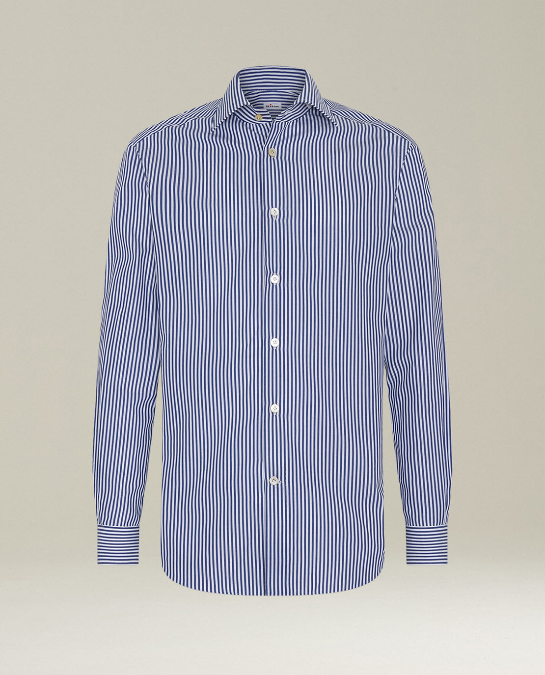 Kiton Streifen Hemd Baumwolle Hellblau Gr.40