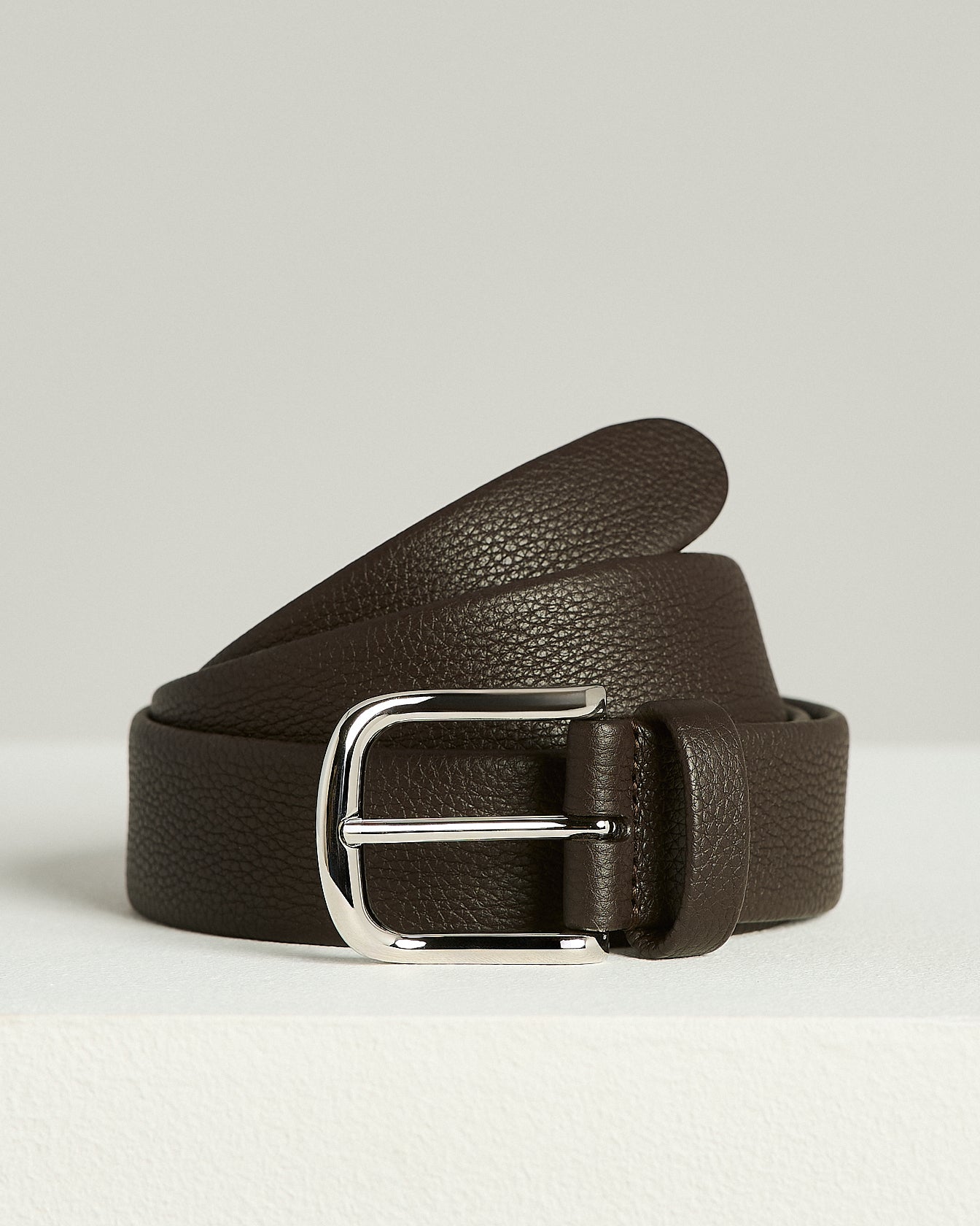Kiton Gürtel Leder dunkelbraun genarbt Gr 95