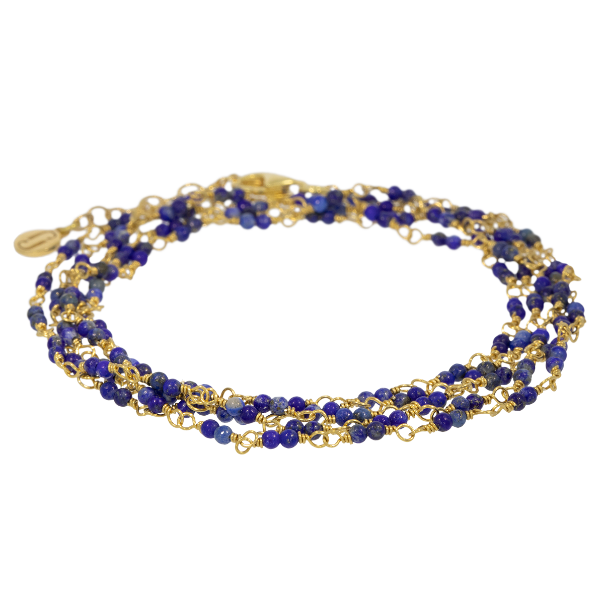 Juvelan Royal Blue Chamaleon Wickelarmband Lapislazuli Gold
