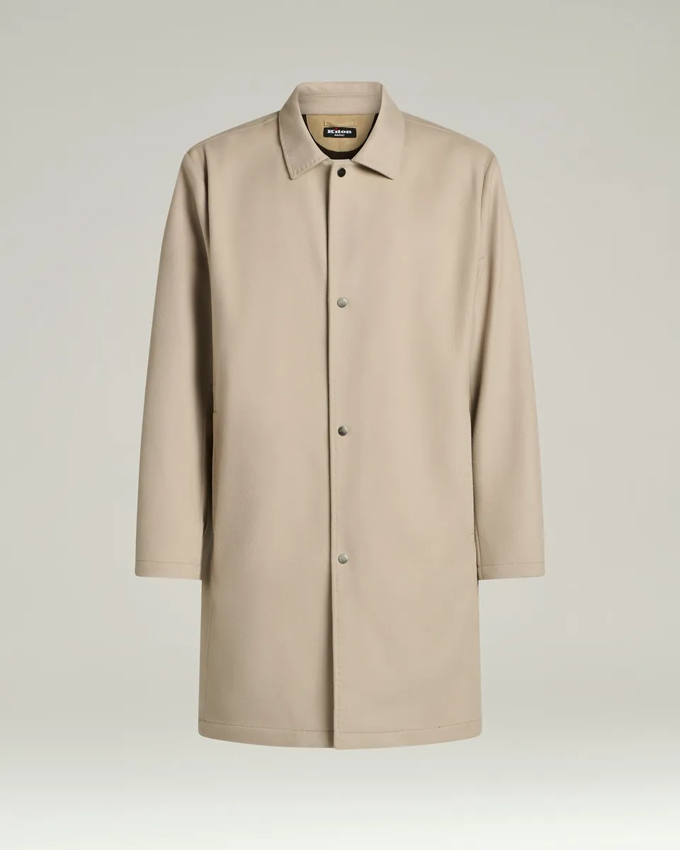 Kiton Outerwear Cashmere Trench Coat Mantel beige Kaschmir