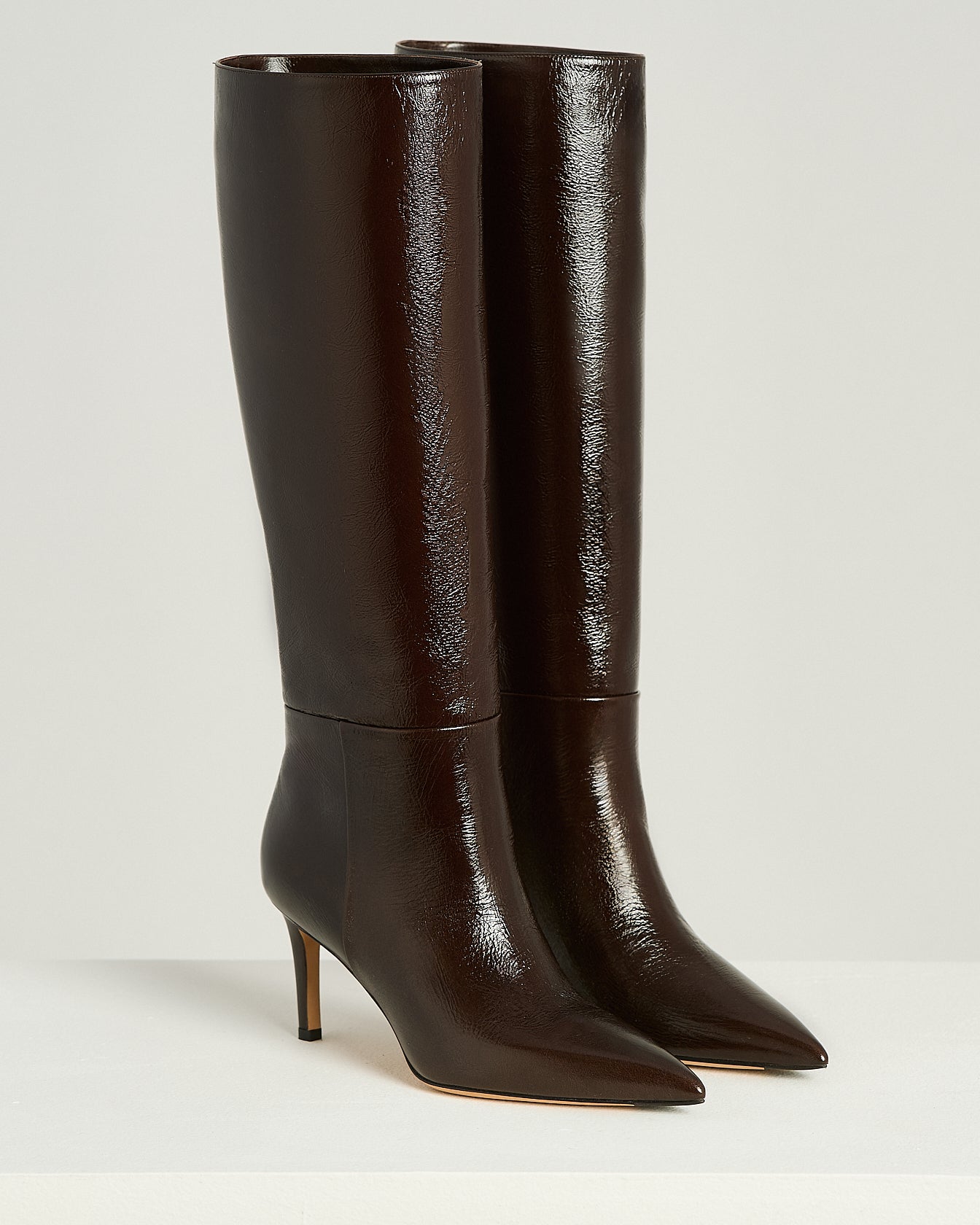 Kiton Shoes Dark Brown Stiletto Stiefel Gr. 38 Kalbsleder
