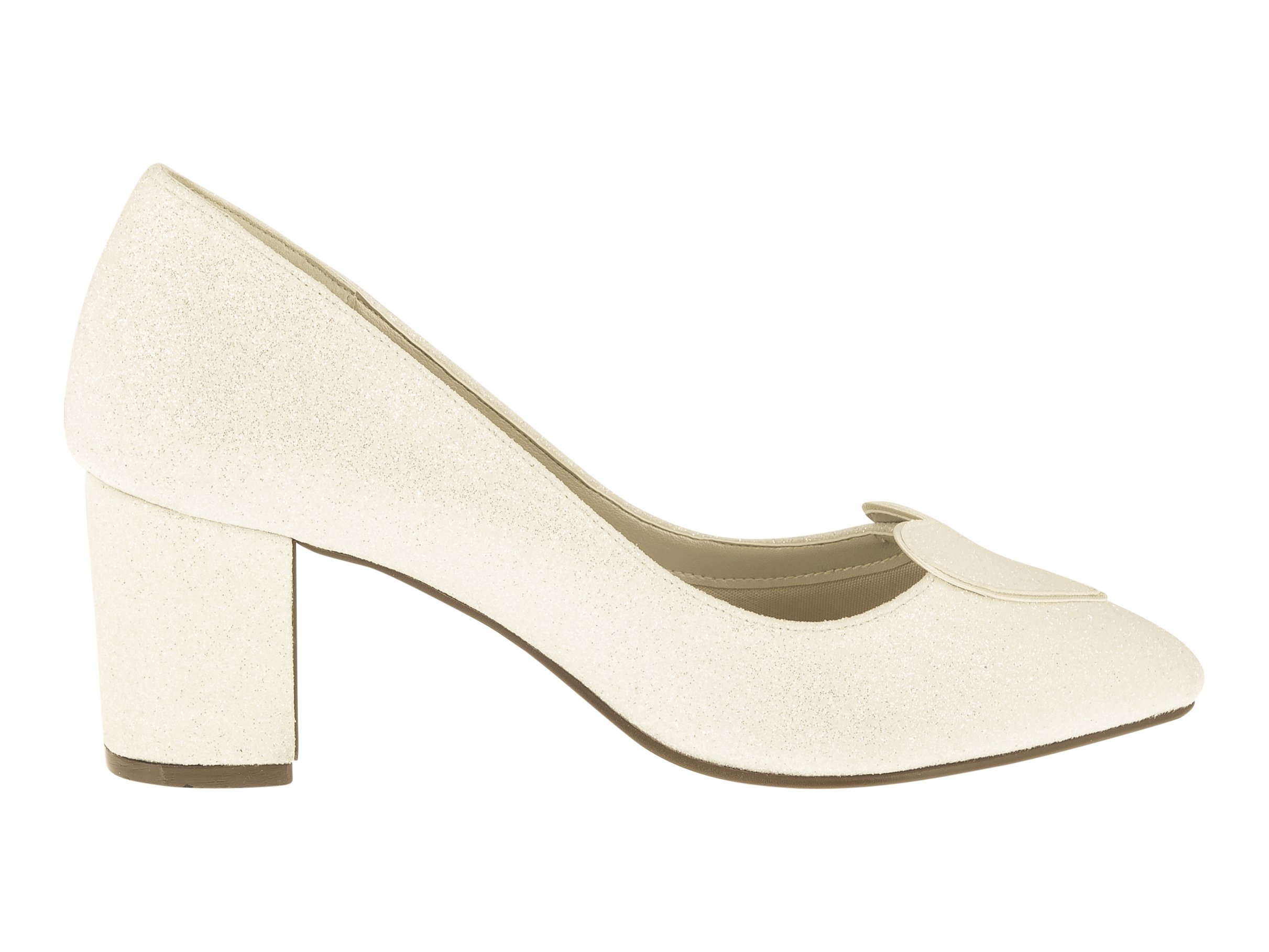 Rainbow Club Embellished Birdy Pumps Ivory Satin Glitzer bequem