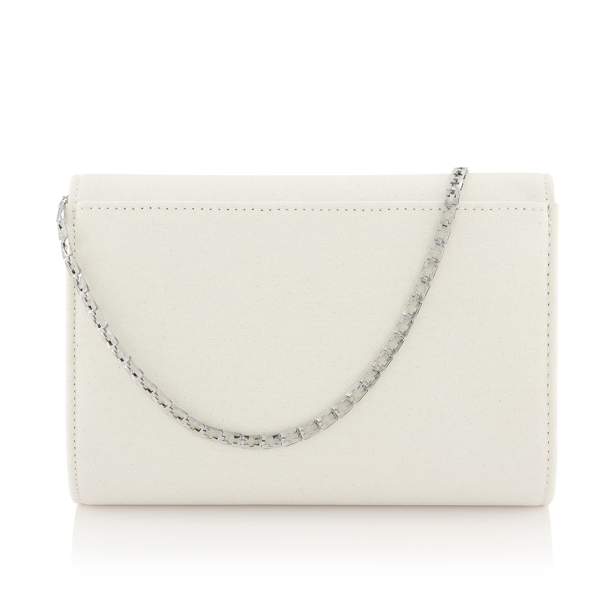 Rainbow Club Dafina Brauttasche Off-White Metallic mit Kette