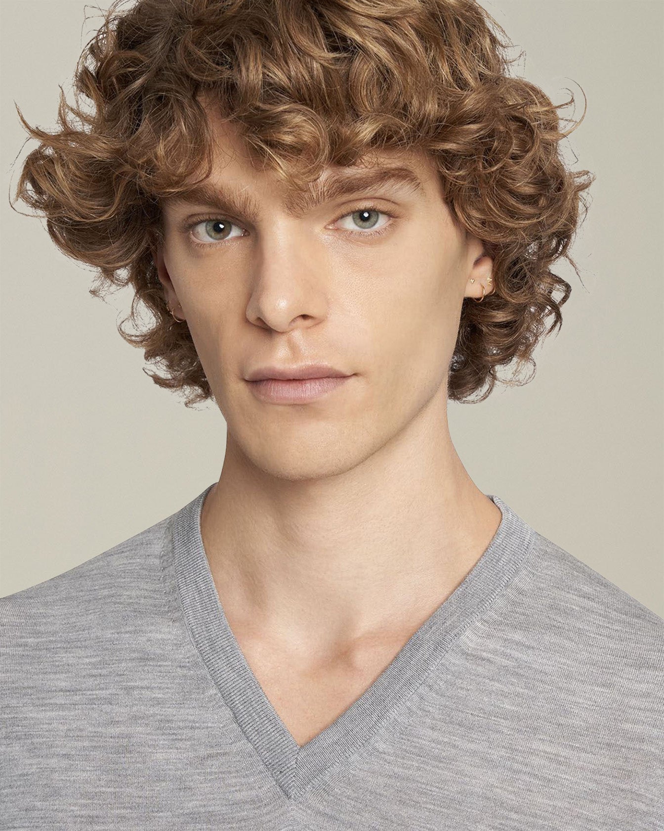 Kiton Knitwear V-Ausschnitt Pullover Wolle Hellgrau