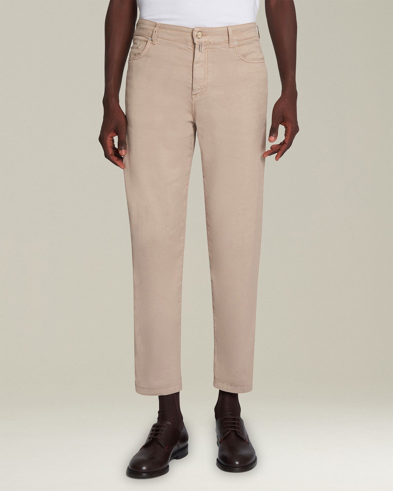 Kiton Trousers Linen Hose Beige Leinen Slim 18cm