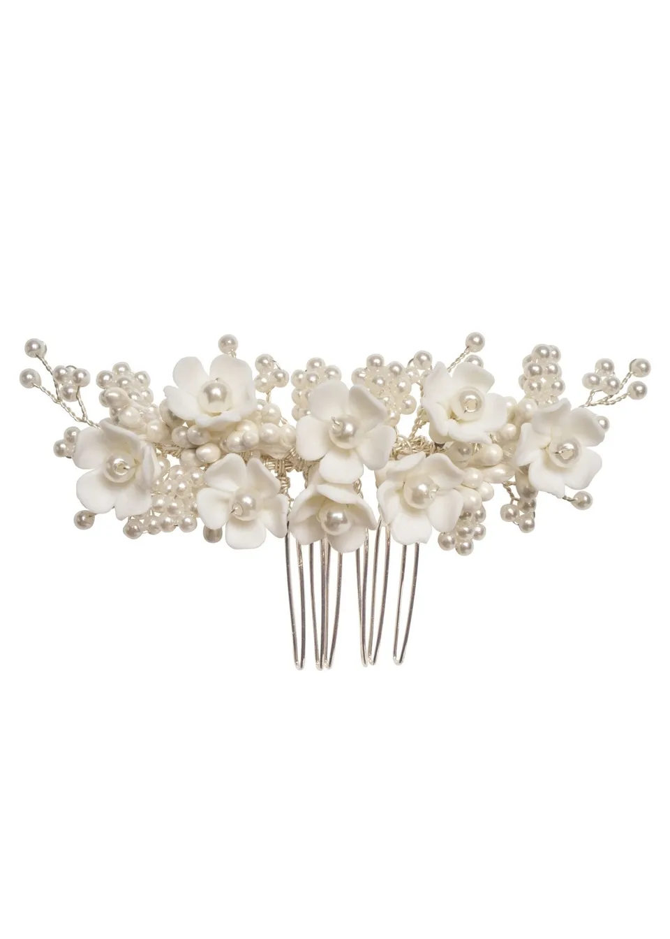 Elizabeth Bower Snowdrop Mini Haarkamm Gold Keramik