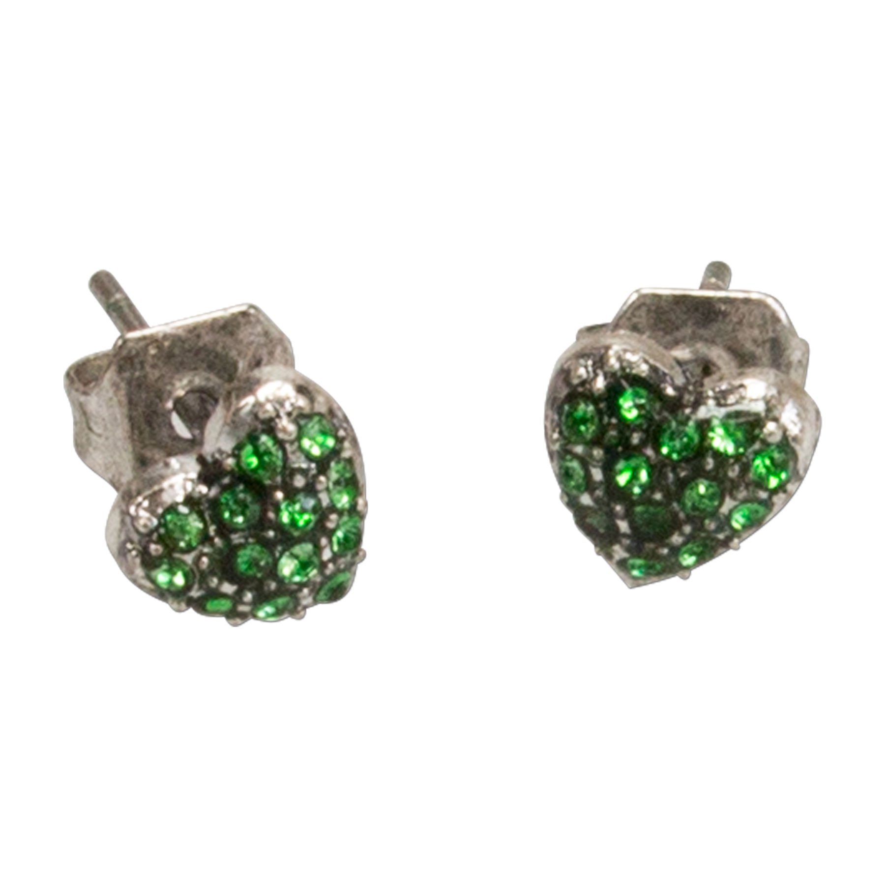Alpenflüstern DAHEIM DOR036 Ohrstecker Strass-Herz mini grün