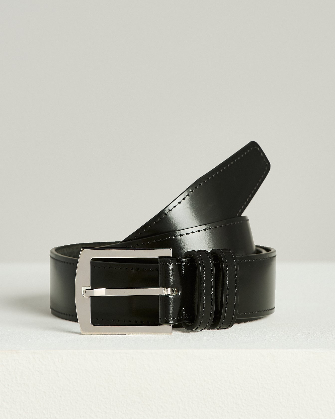 Kiton Black Calfskin Gürtel Schwarz Gr. 95