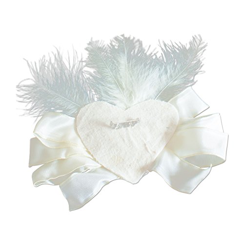 Alpenflüstern DAHEIM Stoffherz-Brosche Hutschmuck creme 15cm
