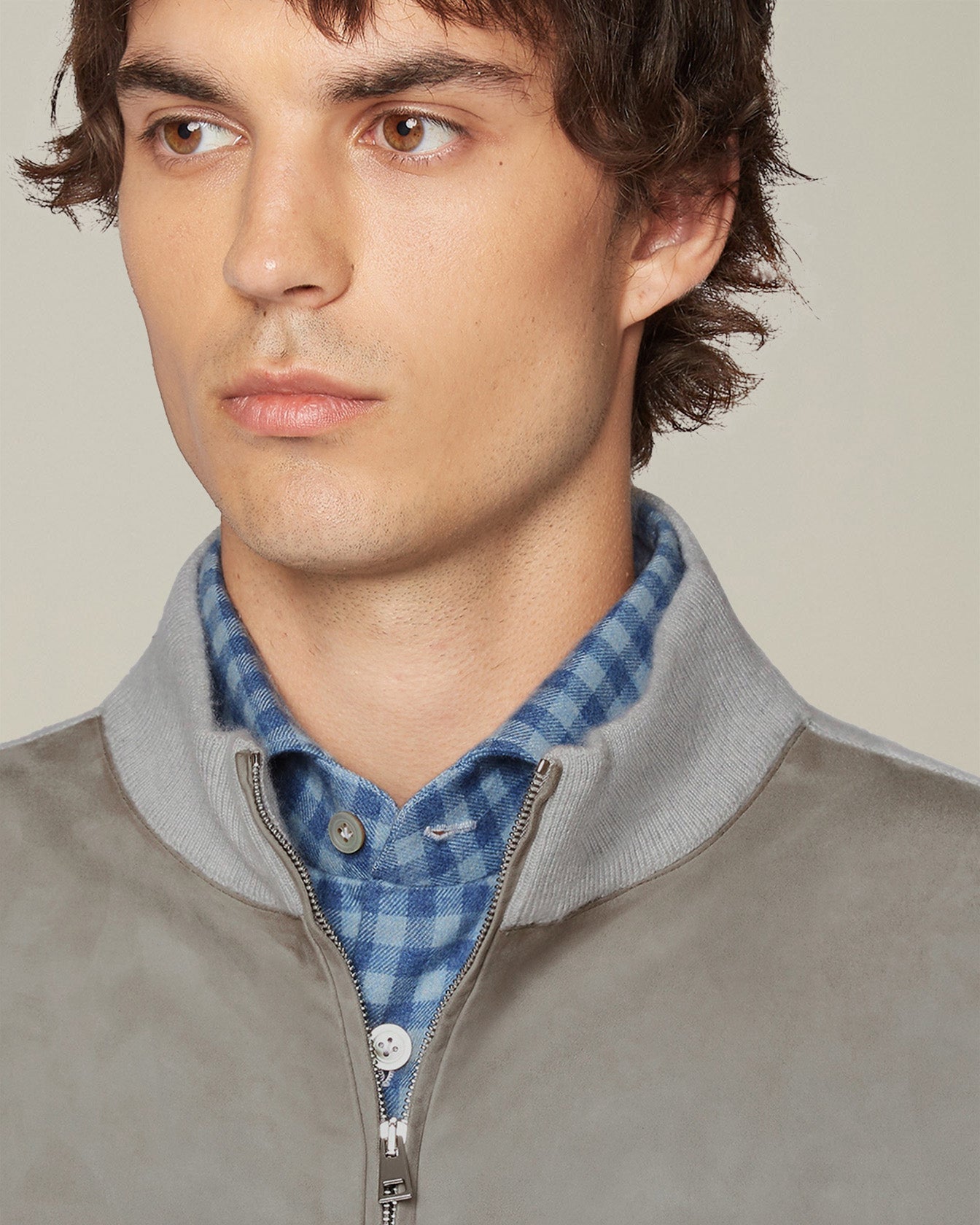 Kiton Cashmere Bomber Jacke Kaschmir Leder Blouson Herren