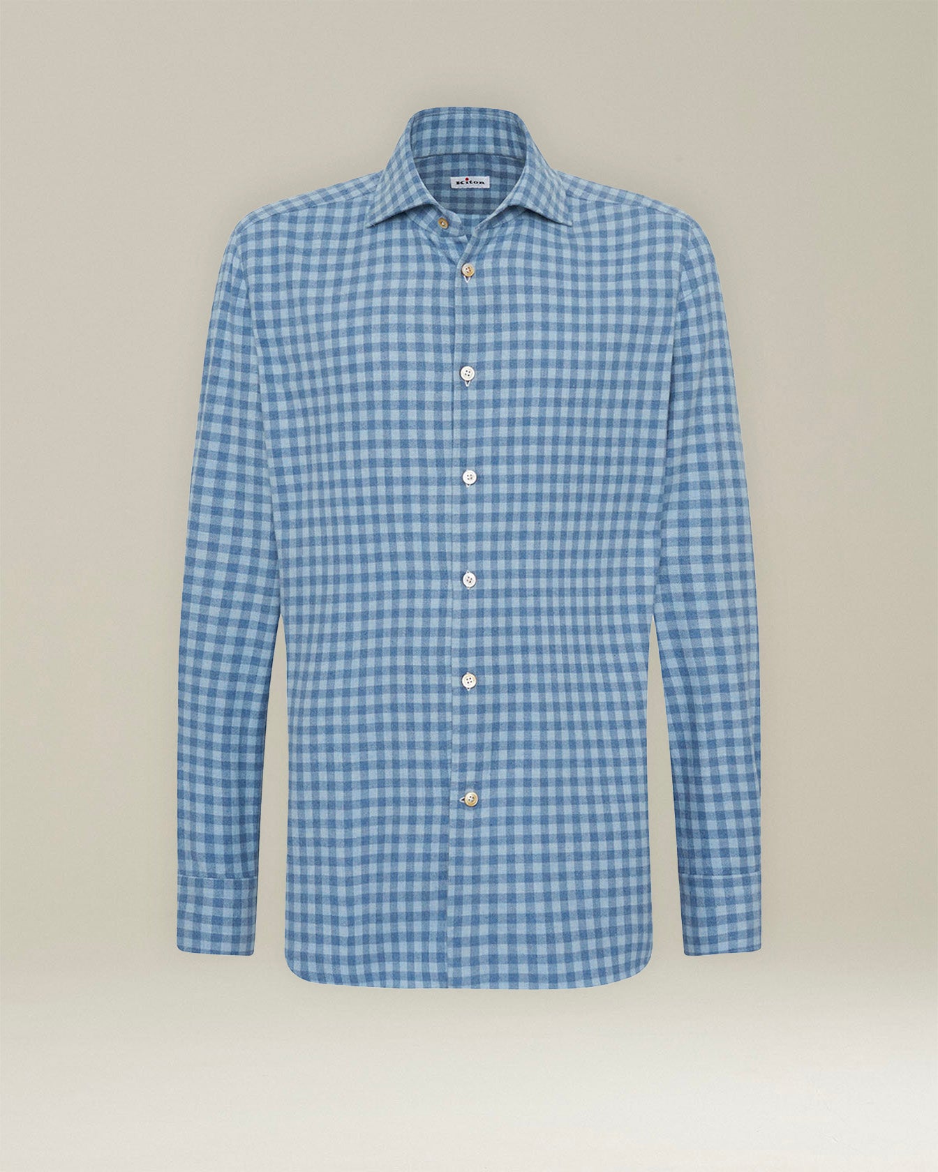 Kiton Checked Flannel Hemd Karo Flanell Baumwolle