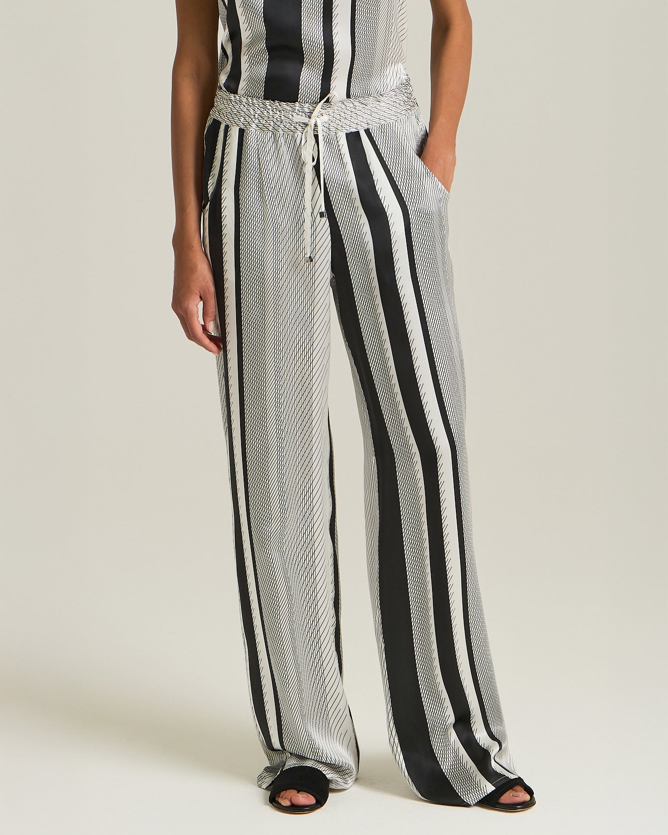 Kiton Trousers Silk Hose Seide Weit Print