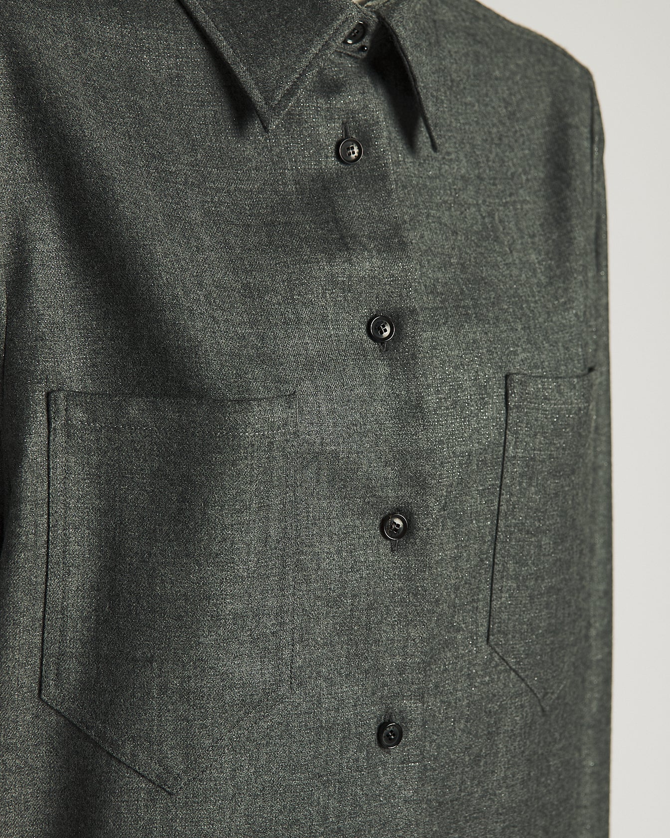 Kiton Shirts Wollhemd grau Virgin Wool 46