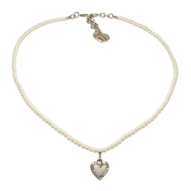 Alpenflüstern DAHEIM DHK345 Perlenkette creme-weiß Herz