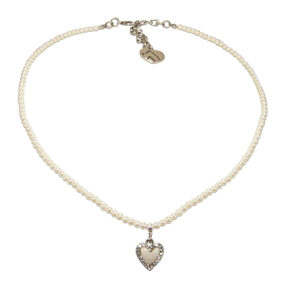 Alpenflüstern DAHEIM DHK345 Perlenkette creme-weiß Herz