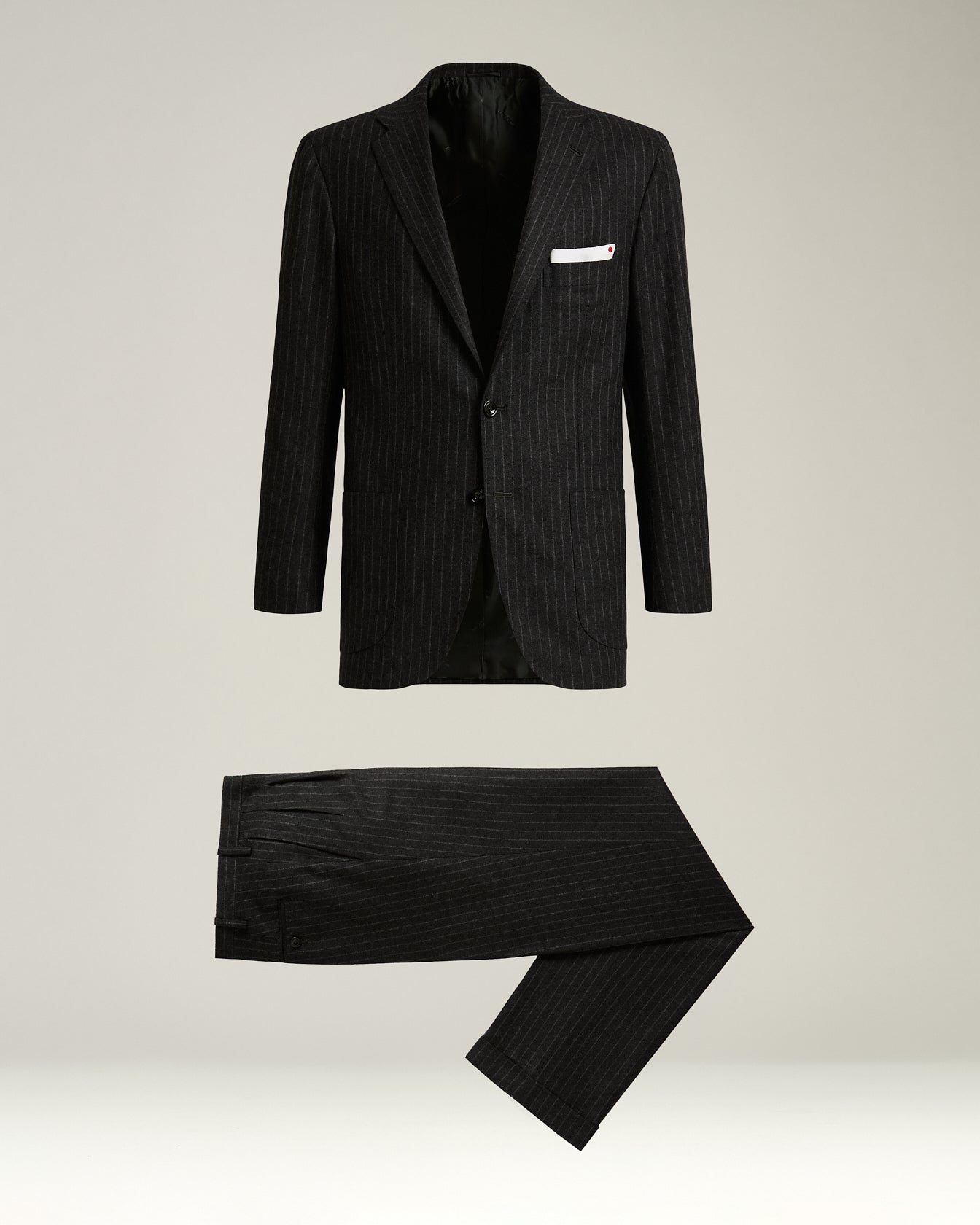 Kiton Suits Anzug Wolle Kaschmir Nadelstreifen Größe 50