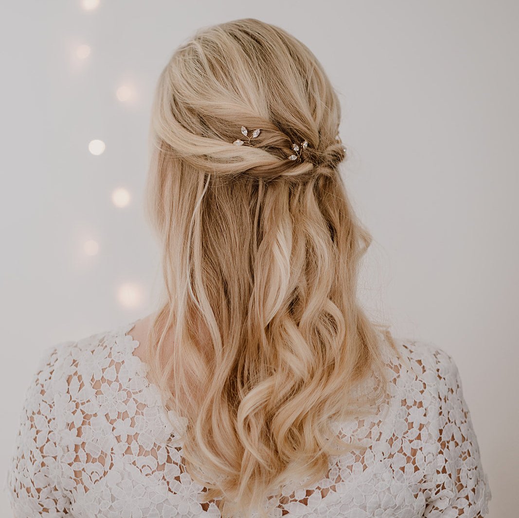 Perlenbräute Haarschmuck Trude Haarnadeln Silber 3er Set Kristall