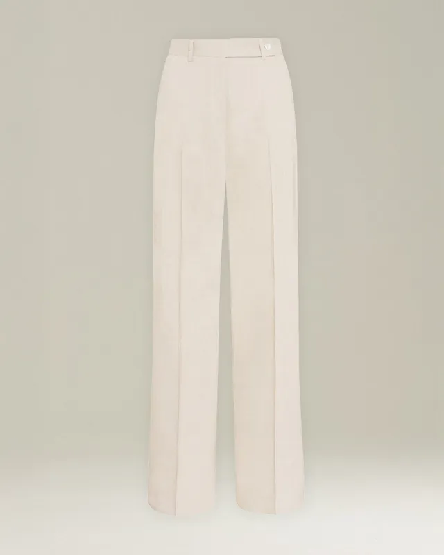 Kiton Leinenhose Viskose gerade weit Gr. 40