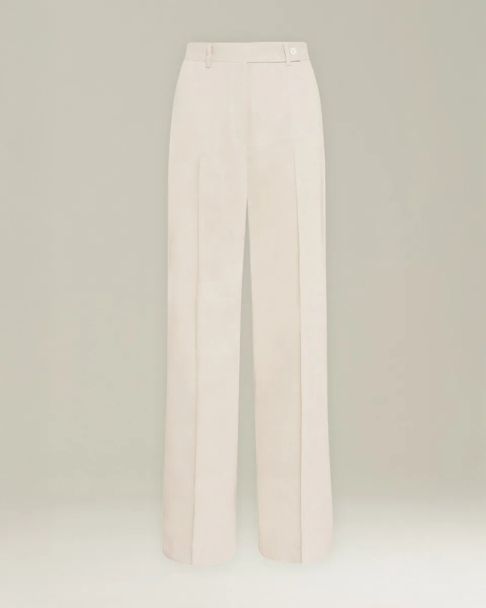Kiton Leinenhose Viskose gerade weit Gr. 40