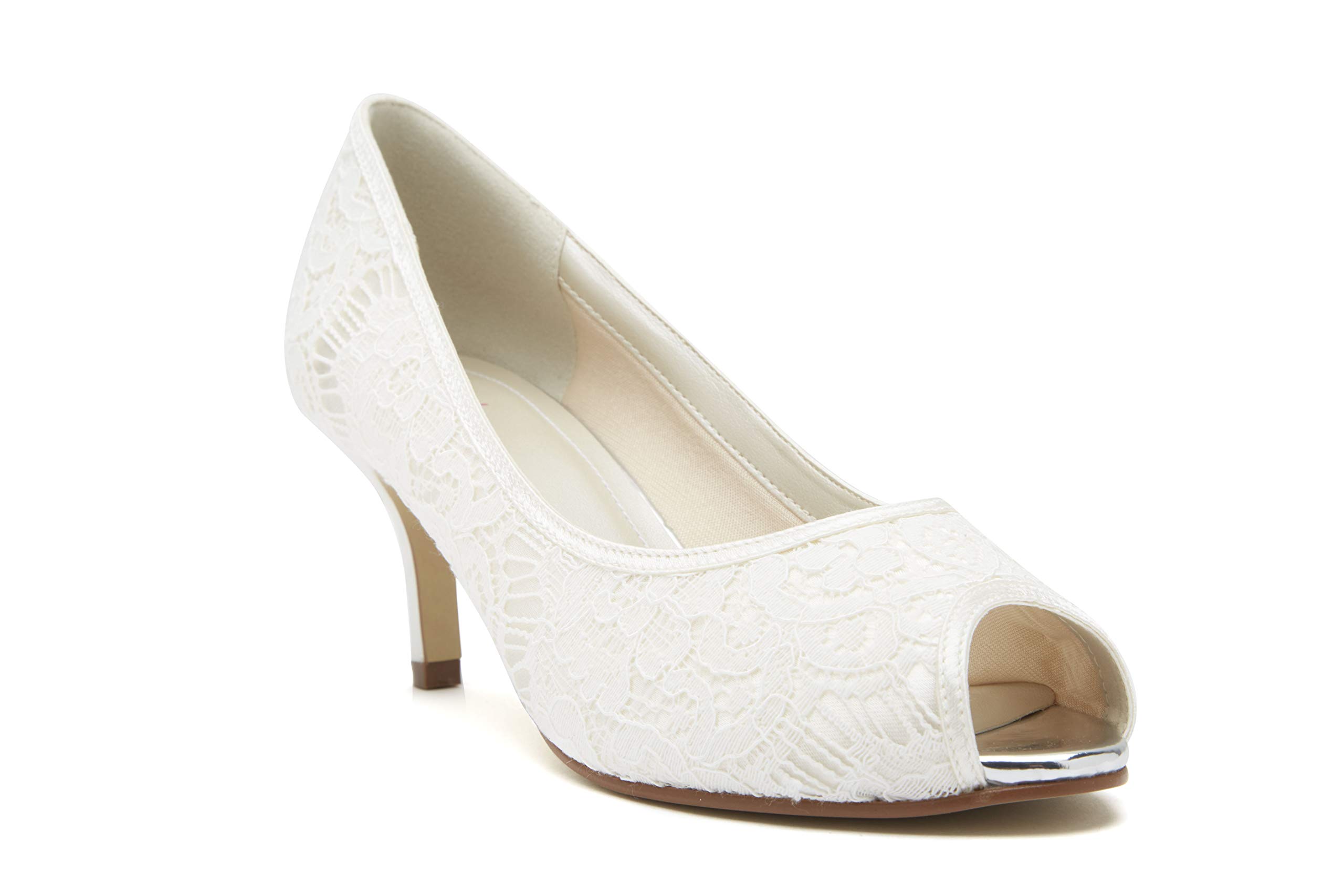 Rainbow Club Essentials Ava Spitze Satin Peep-Toes Gr. 38,5