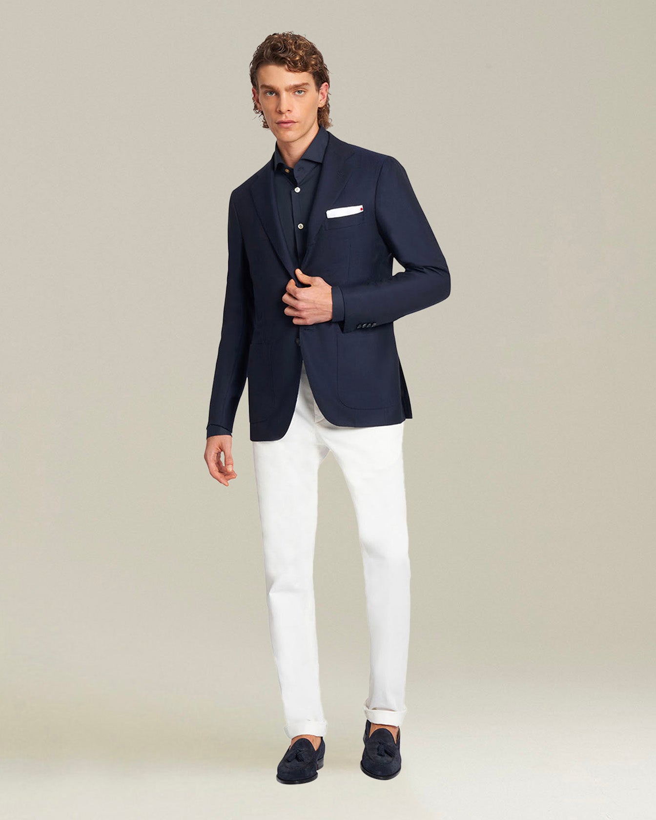 Kiton Shirts Camicia Cotone Hemd Blau Baumwolle Perlmutt