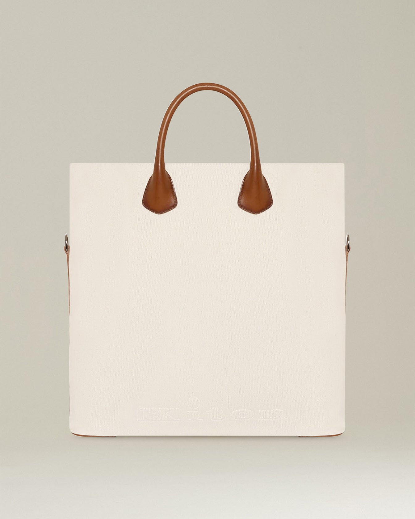 Kiton Tote Tasche Baumwolle Leder TU groß