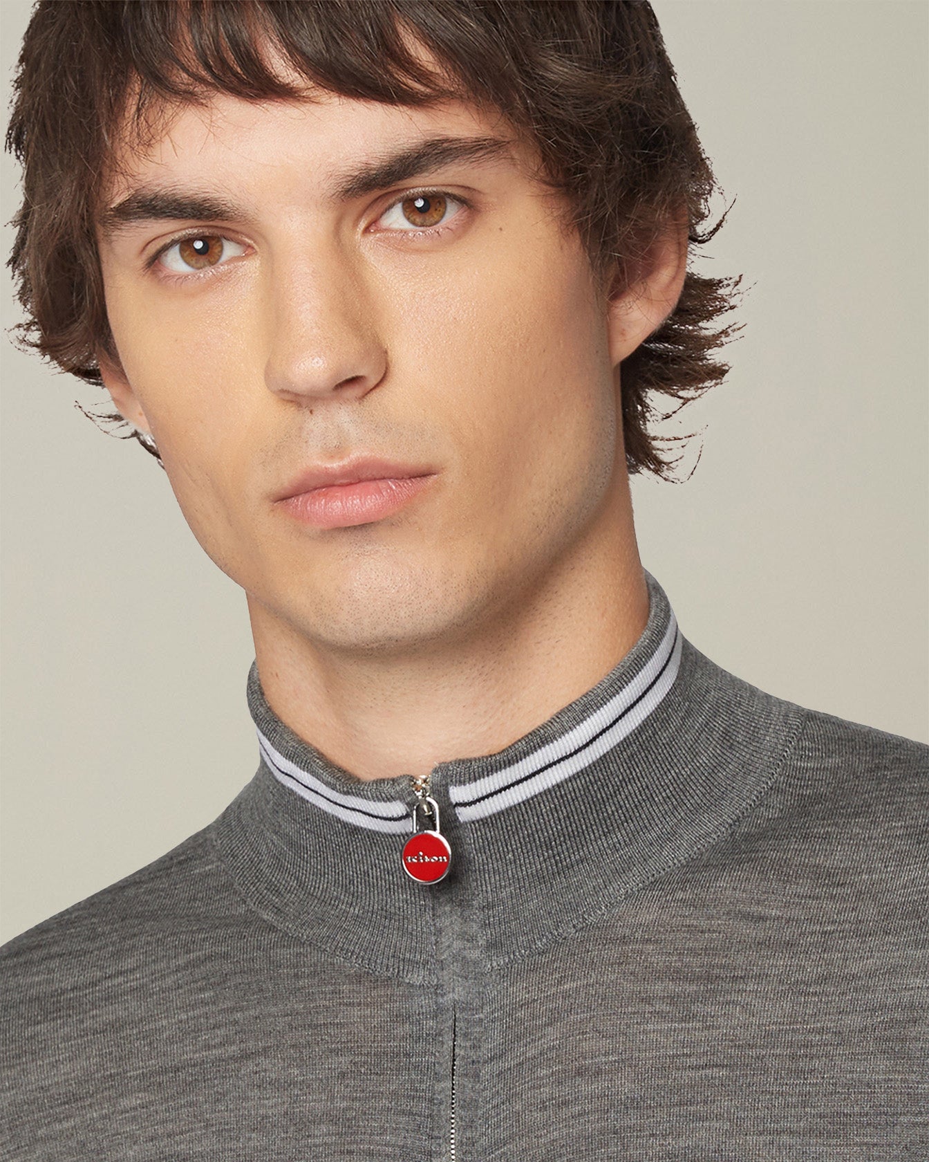 Kiton Sporty Wool Cardigan Strickjacke Wolle Kontrast