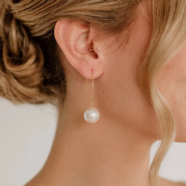 Perlenbräute Hailey Ohrringe Braut Perle Gold 4,5 cm