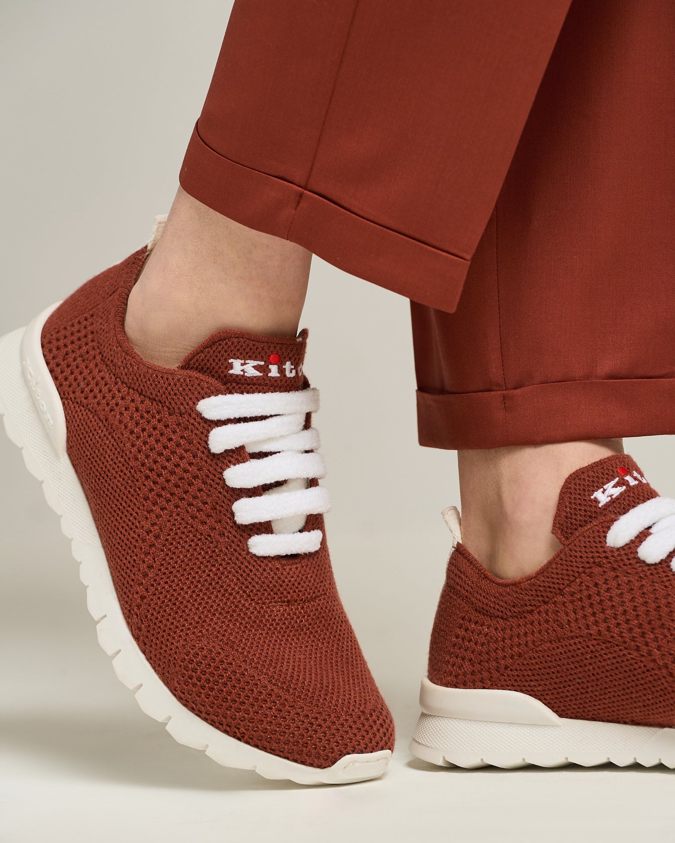 Kiton Fit Cashmere Sneakers Terracotta Größe 40
