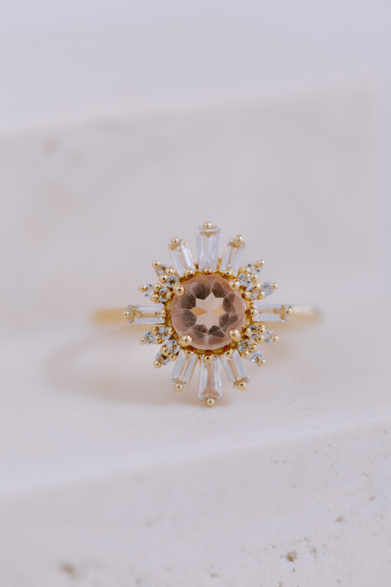 Juvelan Delhi Statement-Ring Morganit Topas 14 mm
