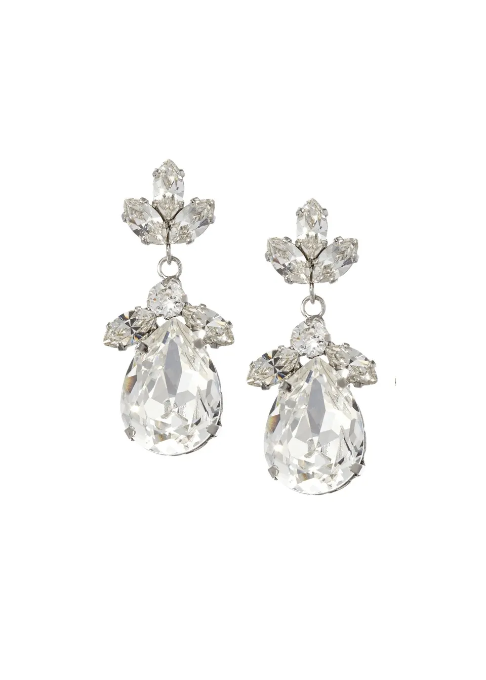 Elizabeth Bower Classic Drop Ohrringe Rhodium Kristall