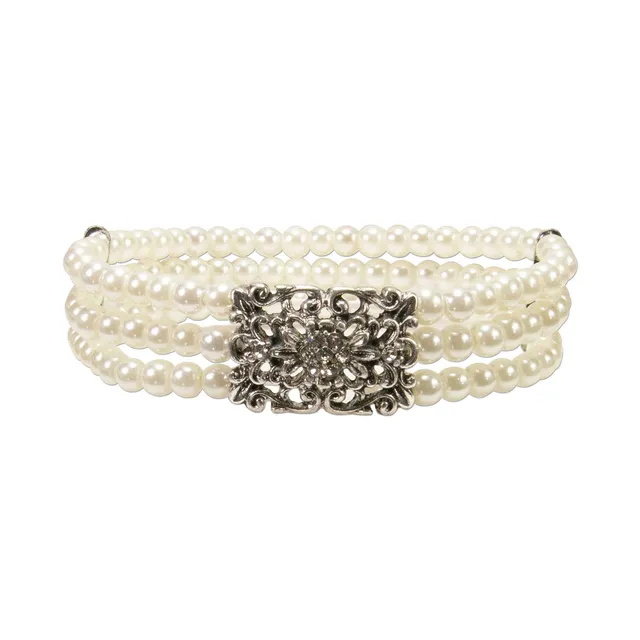 Alpenflüstern DAHEIM Edda Perlenarmband 3-reihig schwarz DAB060