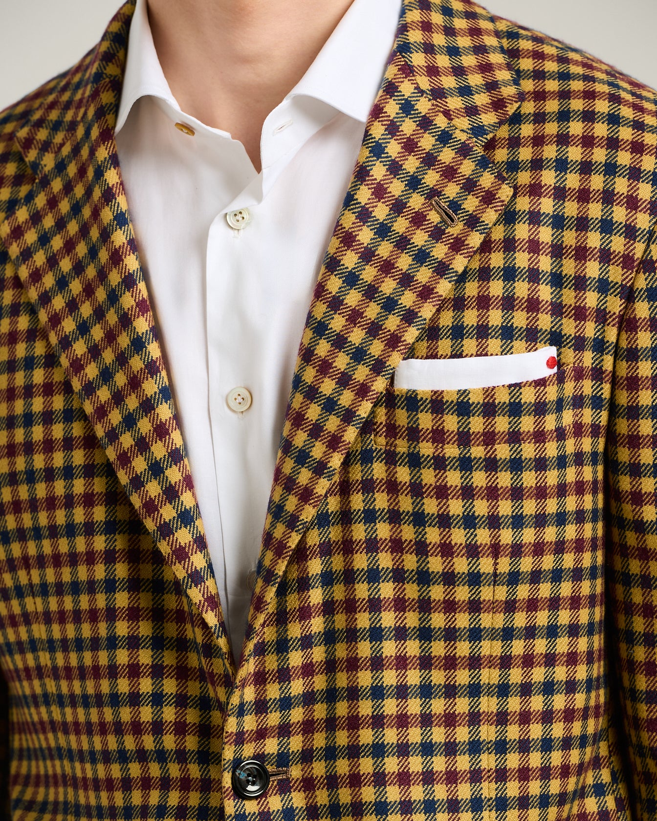 Kiton Cashmere Blazer Sakko Kaschmir Micro-Karo Gr. 50