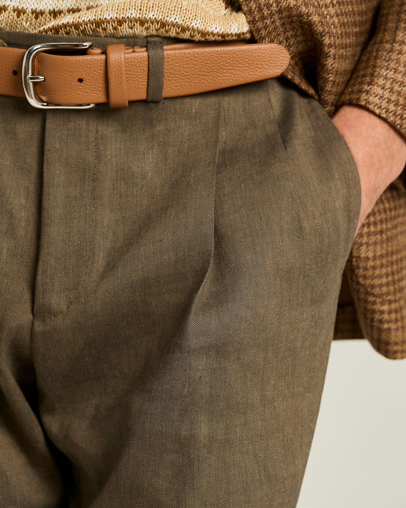 Kiton Tailored Hose Leinen Wolle Bundfalte