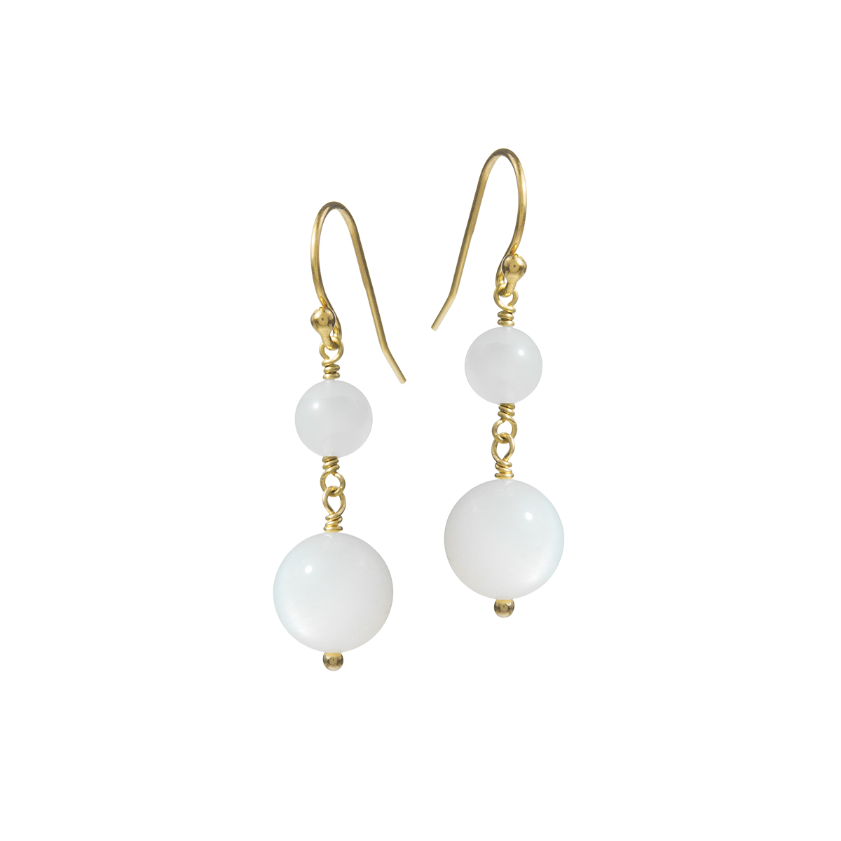 Juvelan Marieke Mondstein Ohrringe Braut Gold 2,5 cm