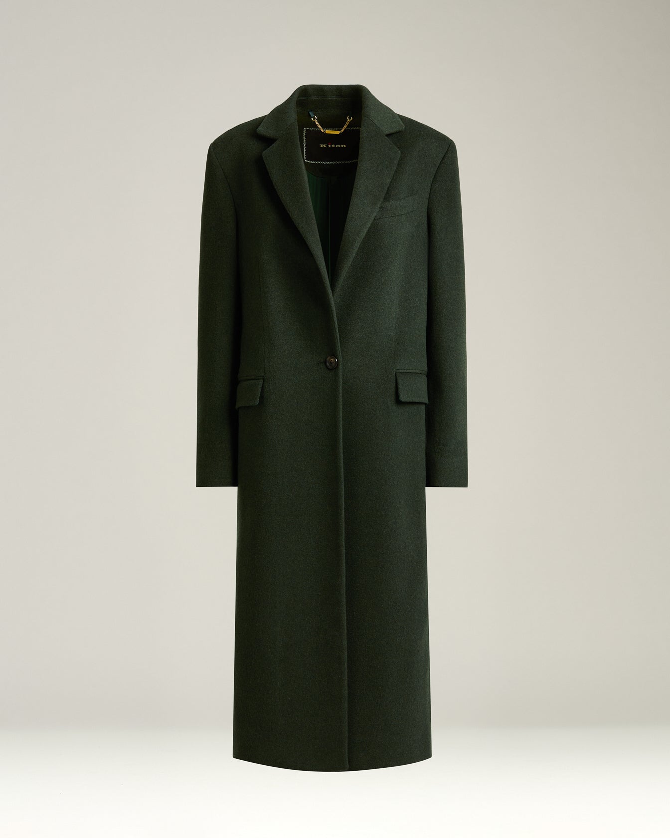 Kiton Outerwear Kaschmirmantel Dunkelgrün 100% Kaschmir