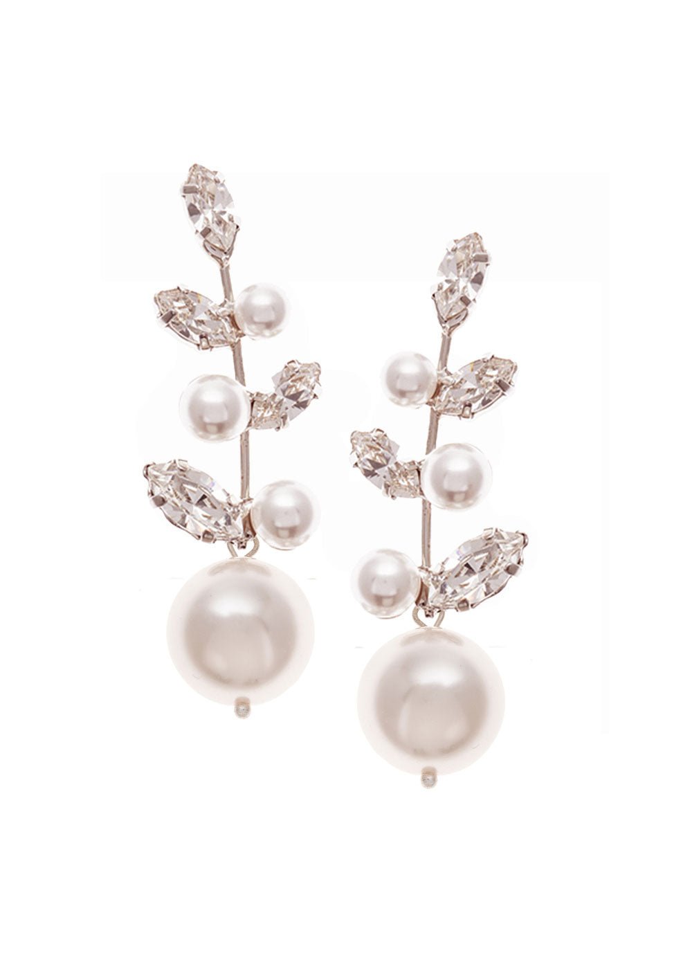 Elizabeth Bower Pearllum Bud Brautohrringe Rhodium Perle