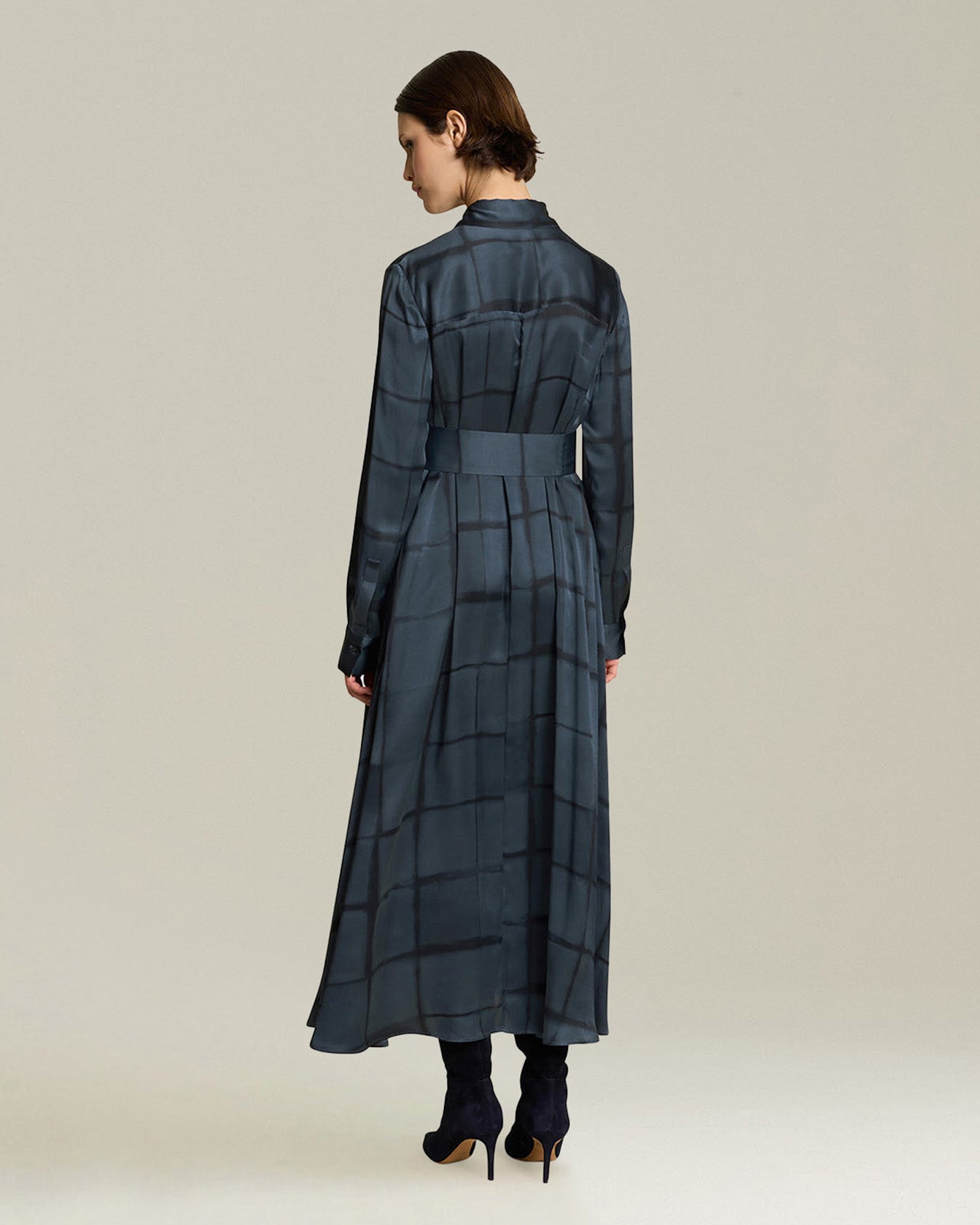 Kiton Abito da Sera Kleid Seide Geometrisch M