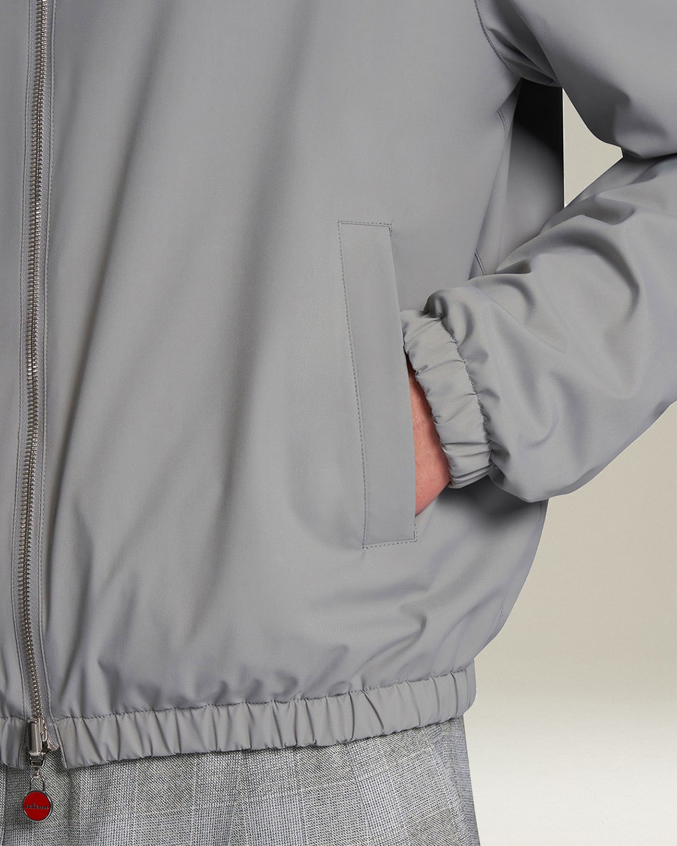 Kiton Outerwear Blouson Bomberjacke 50 Grau Wendbar