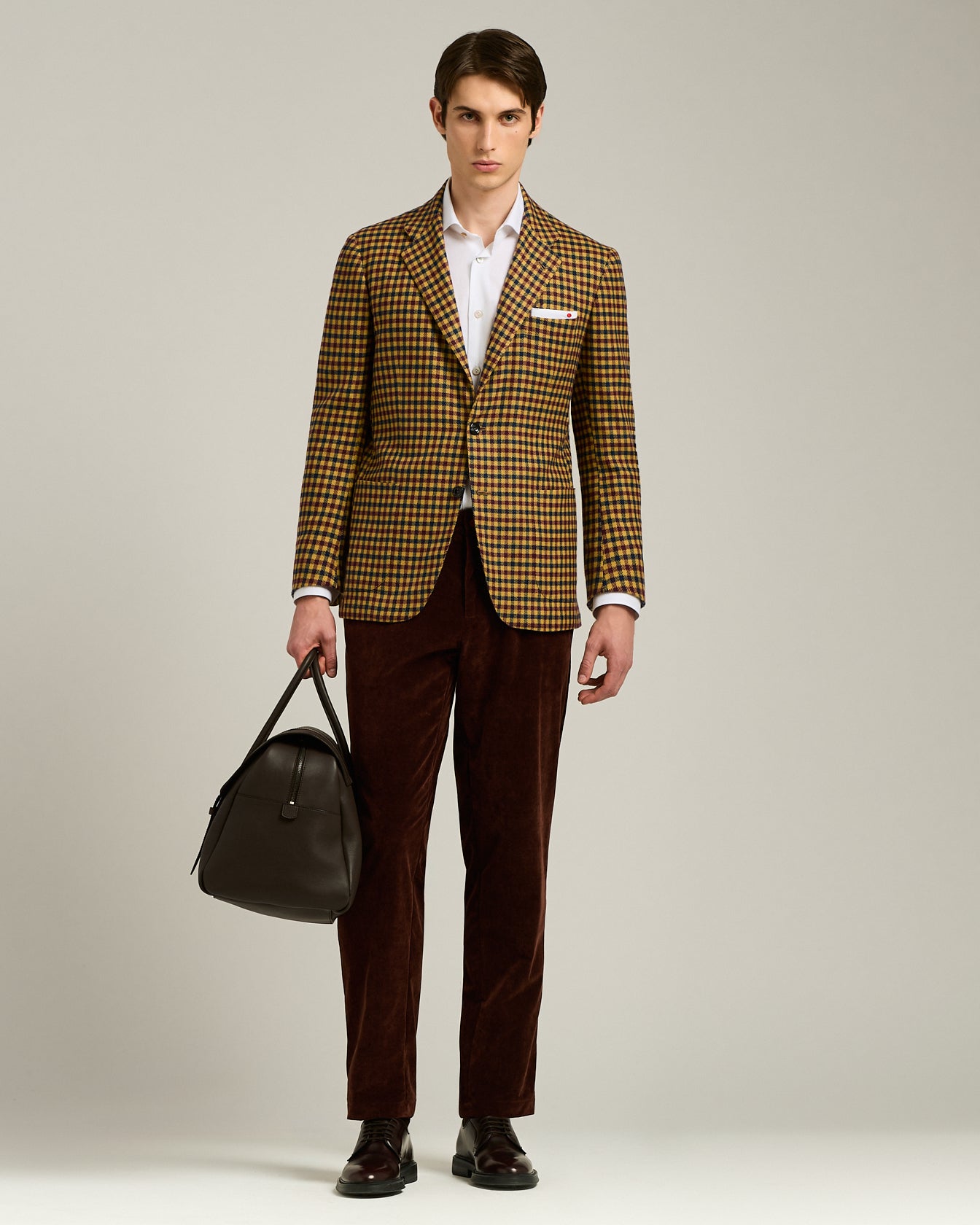 Kiton Cashmere Blazer Sakko Kaschmir Micro-Karo Gr. 50