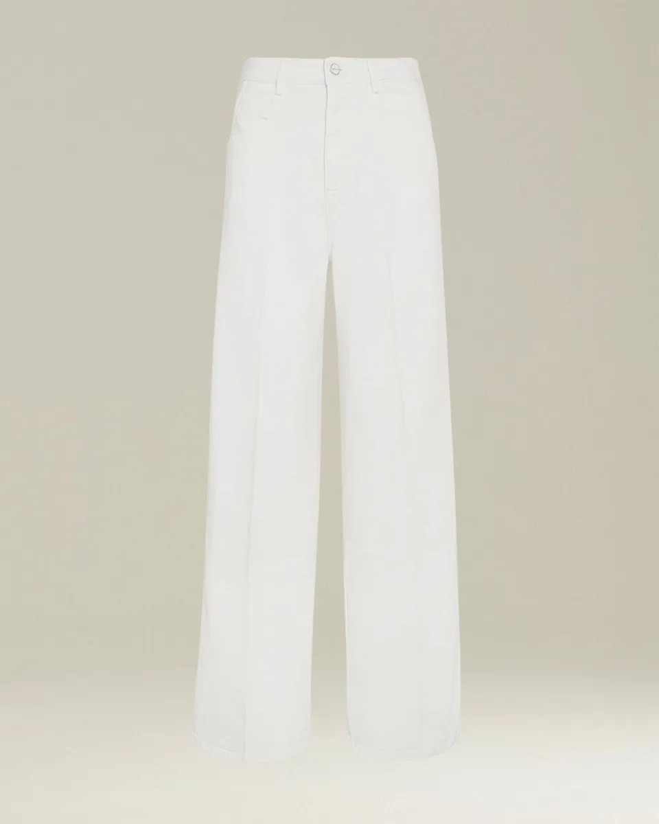 Kiton Trousers Cotton Jeans Weiß High Waist Größe 42