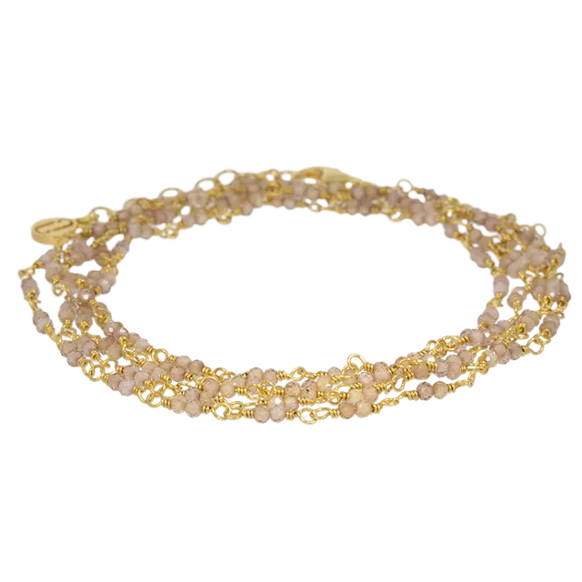 Juvelan Champagne Chameleon Wickelarmband Gold mit Zirkon
