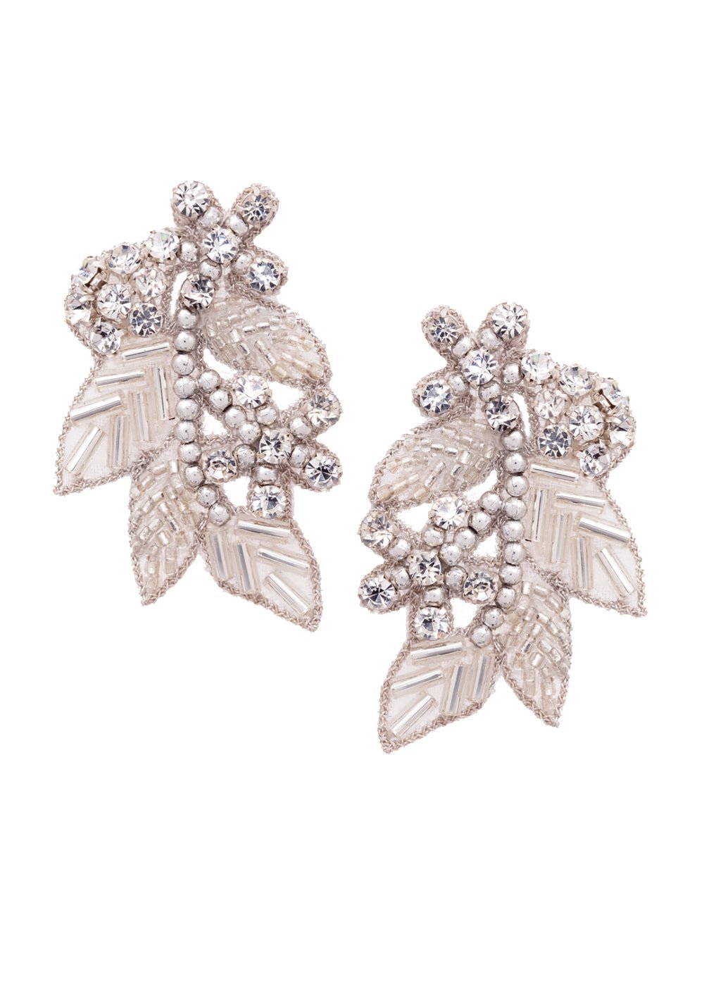 Elizabeth Bower Rosa Floral Ohrstecker Crystal Stickperlen