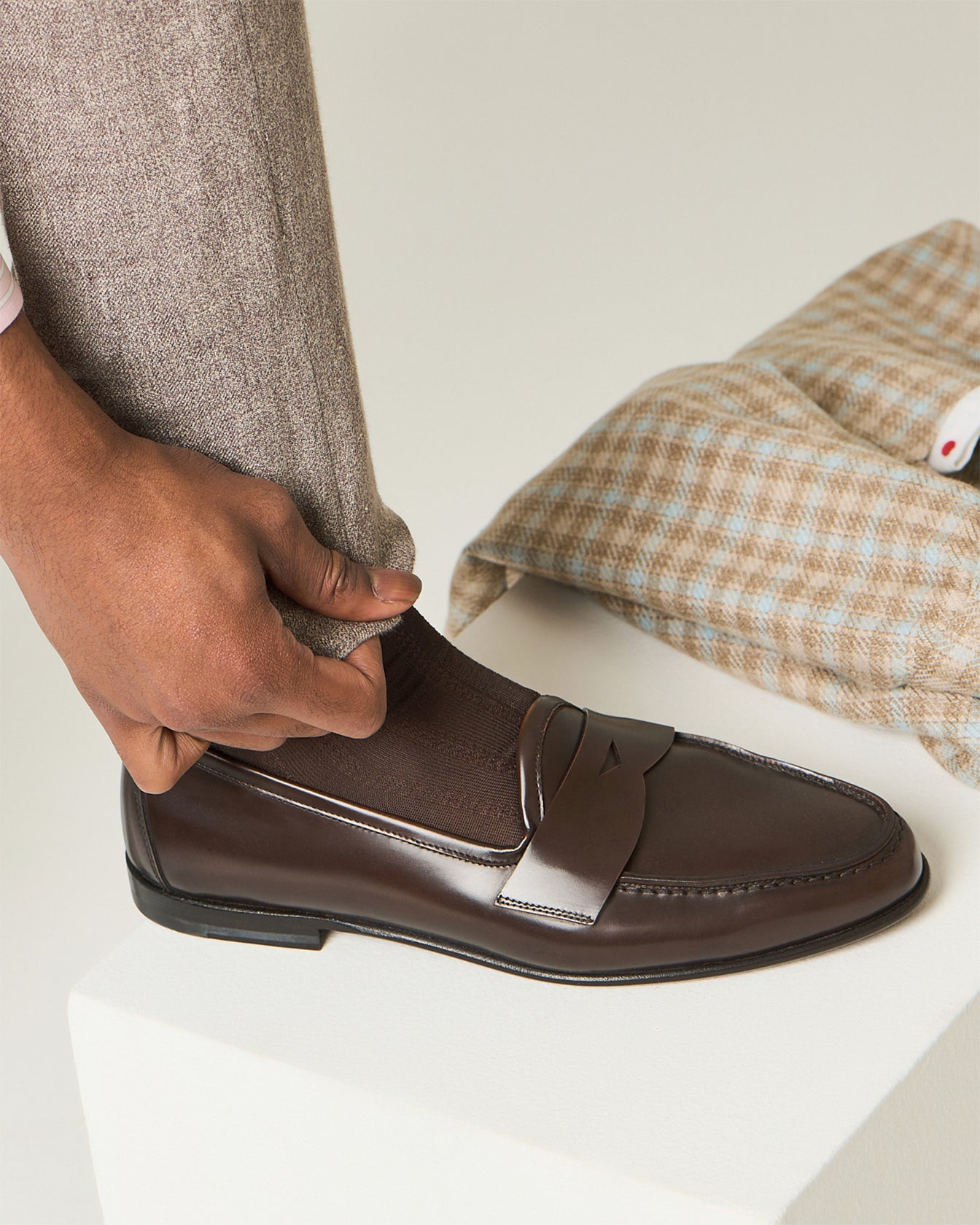Kiton Shoes Brushed Calfskin Loafer Größe 43 Kalbsleder