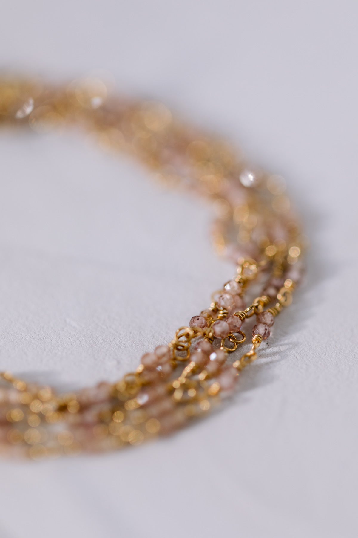 Juvelan Champagne Chameleon Wickelarmband Gold mit Zirkon