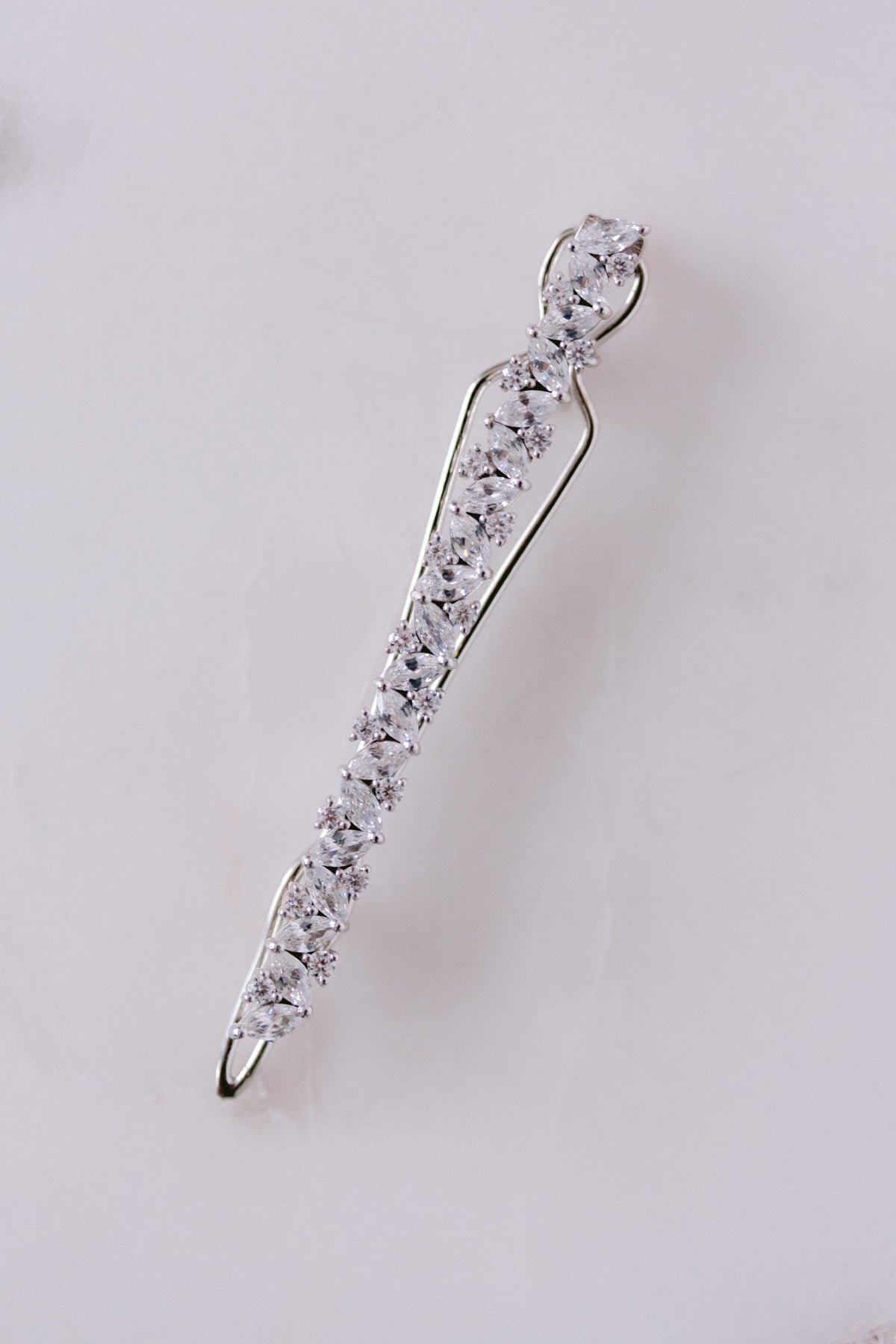 Juvelan Maid of Honour Haarclip mit Kristallen Silber 7 cm