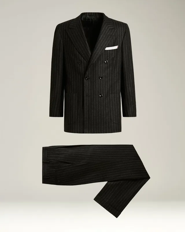 Kiton Zweireiher Anzug Nadelstreifen grau Gr.50